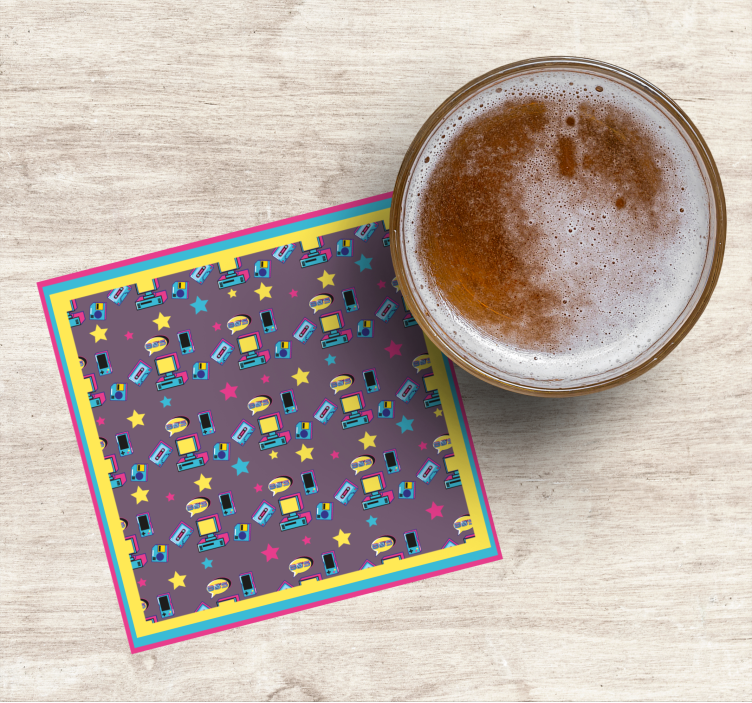 Geek coasters retro tech design - TenStickers