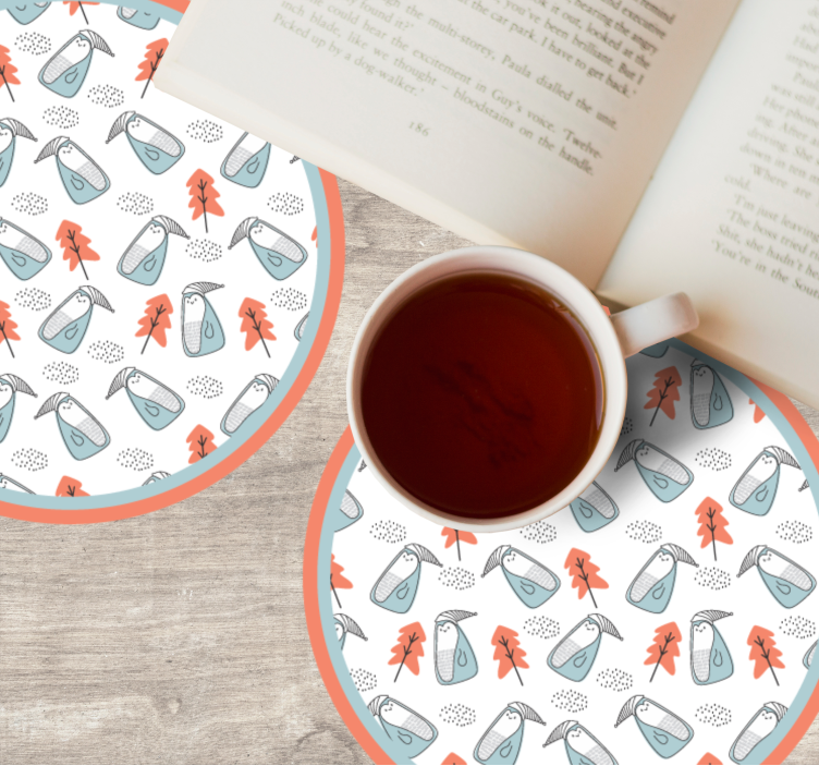 Geek coasters with unique leaf design - TenStickers