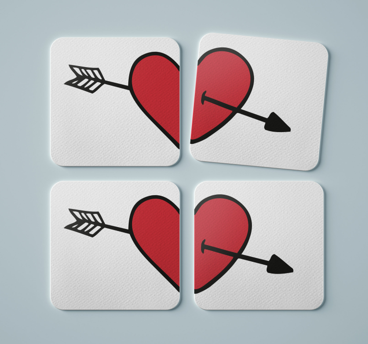 Half heart valentines day wedding coaster - TenStickers