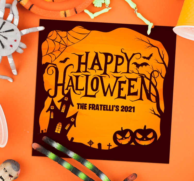 Halloween coaster for a spooky halloween party - TenStickers