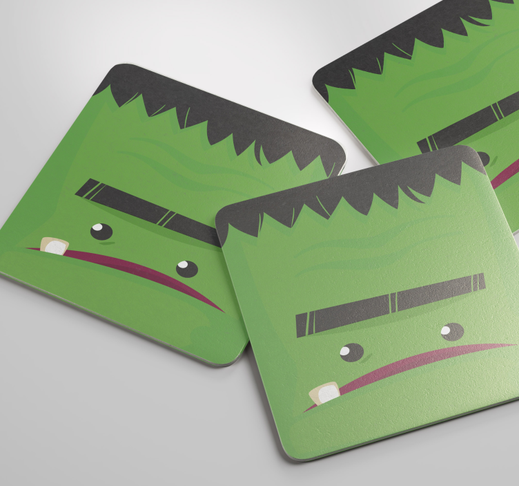 Halloween coaster frankenstein monster design - TenStickers