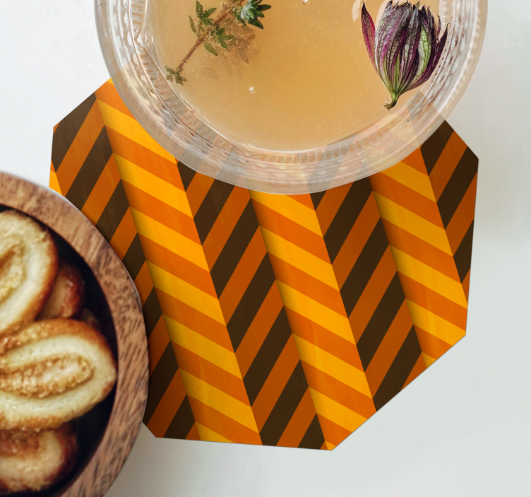 Halloween coaster in orange chevron pattern - TenStickers