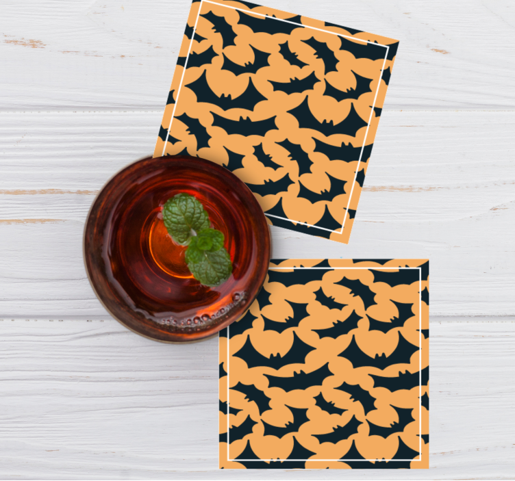 Halloween coaster with bat pattern design - TenStickers