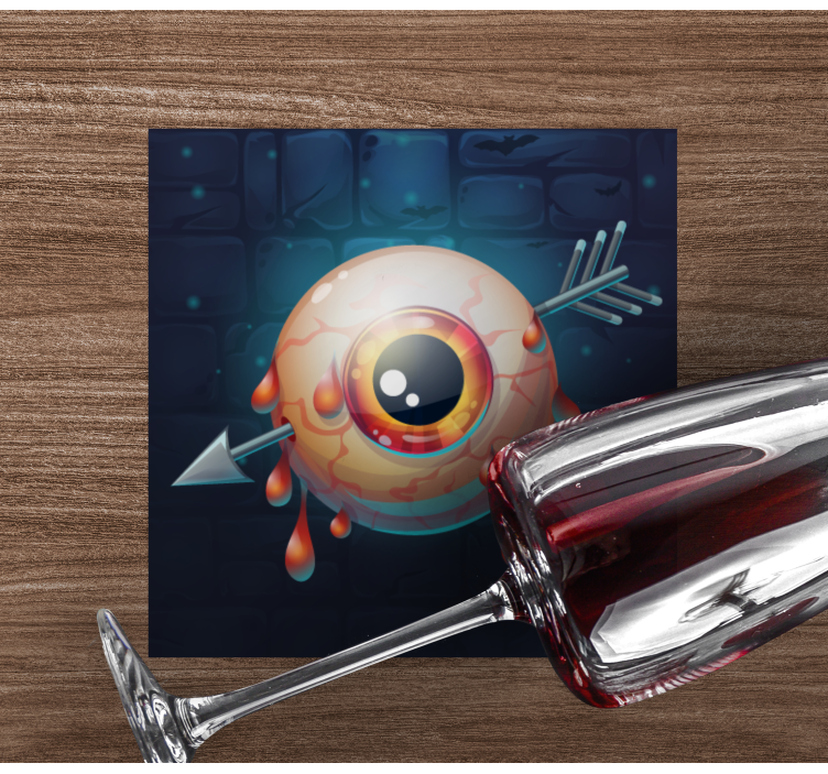 Halloween coaster with dripping eyeball design - TenStickers