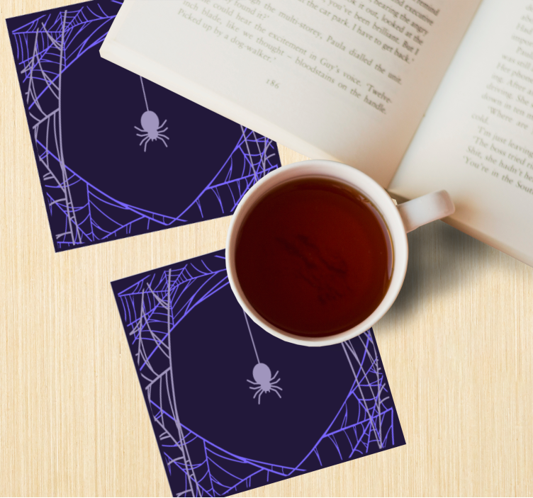 Halloween coaster with spider web design - TenStickers