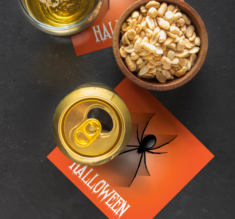 Halloween coaster with spooky spider design - TenStickers