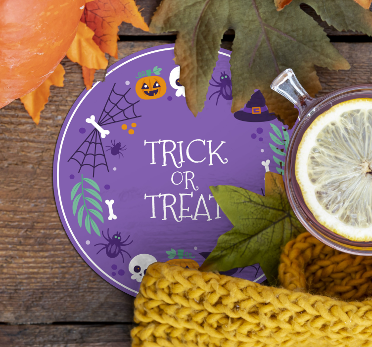 Halloween coaster with spooky themed design - TenStickers