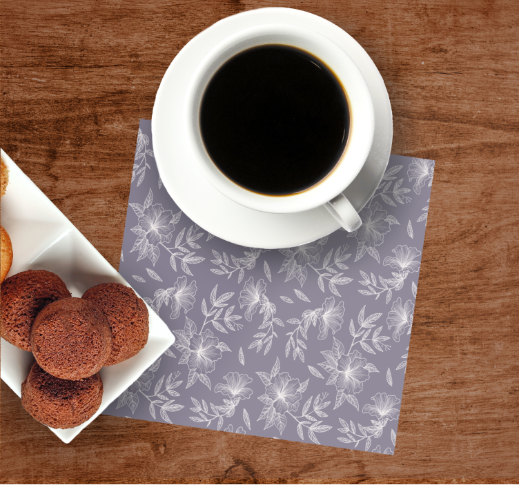 Lilac floral more coasters - TenStickers