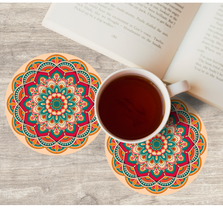 Modern coasters with mandala patterned design - TenStickers