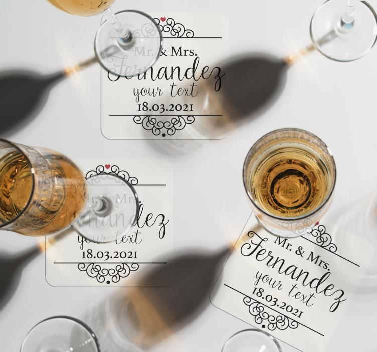 Mr and Mrs wedding coaster - TenStickers