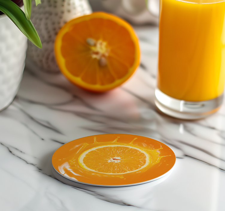 Orange juice drinks coaster - TenStickers