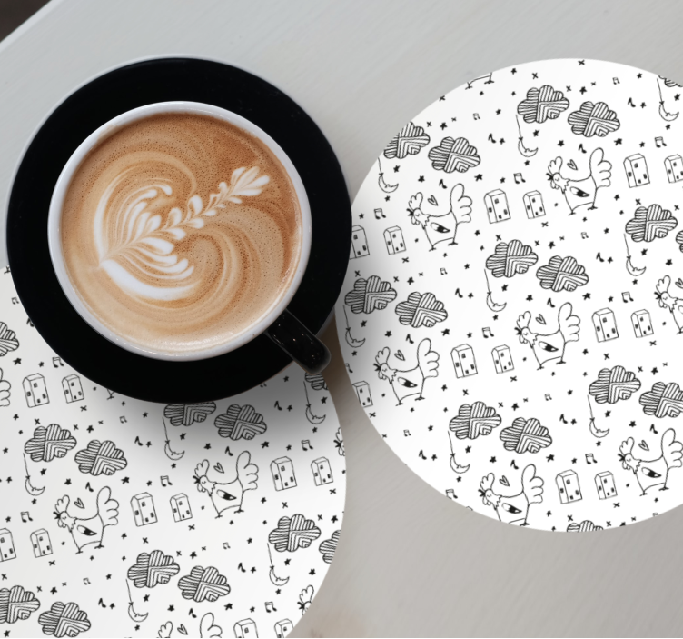 Personalisable coasters with charming farmhouse design - TenStickers