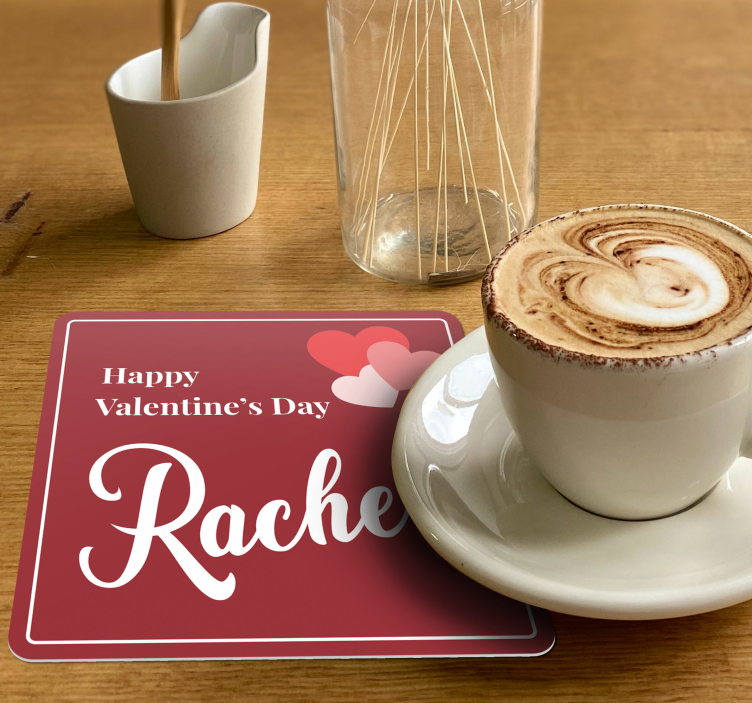 Personalised valentines day coasters - TenStickers