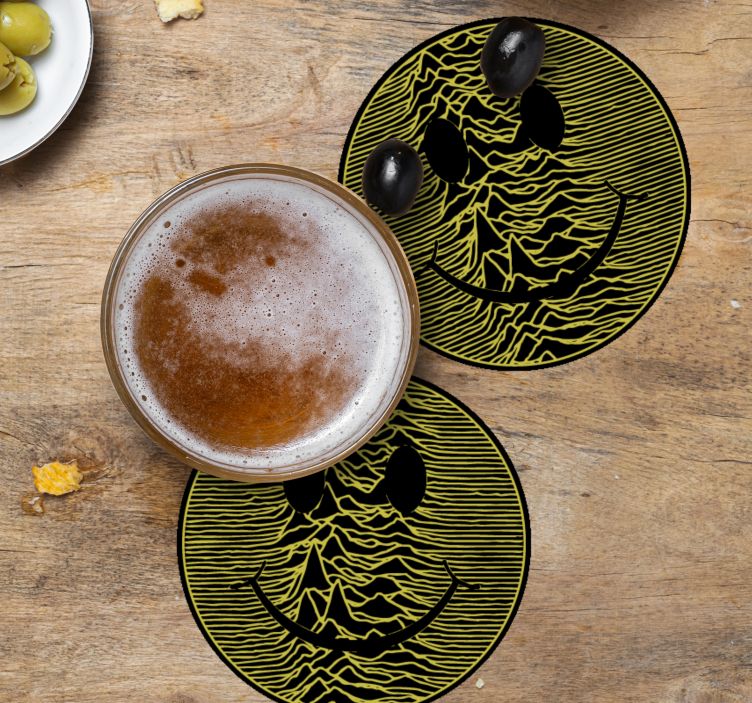 Pulsar smiley face vintage coaster - TenStickers