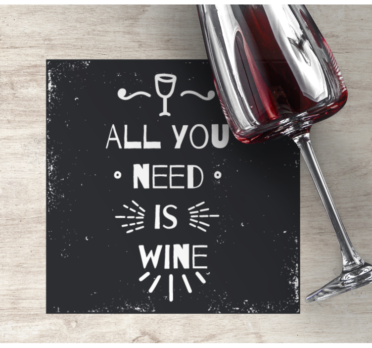 Text coasters for every wine lover's quote - TenStickers