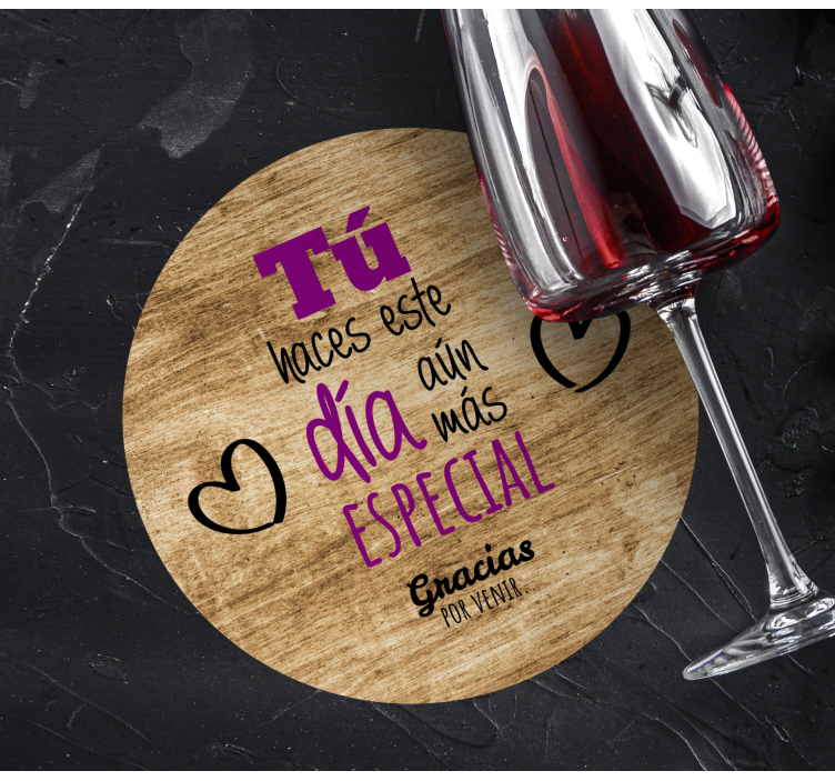 Text coasters heartfelt special day message - TenStickers