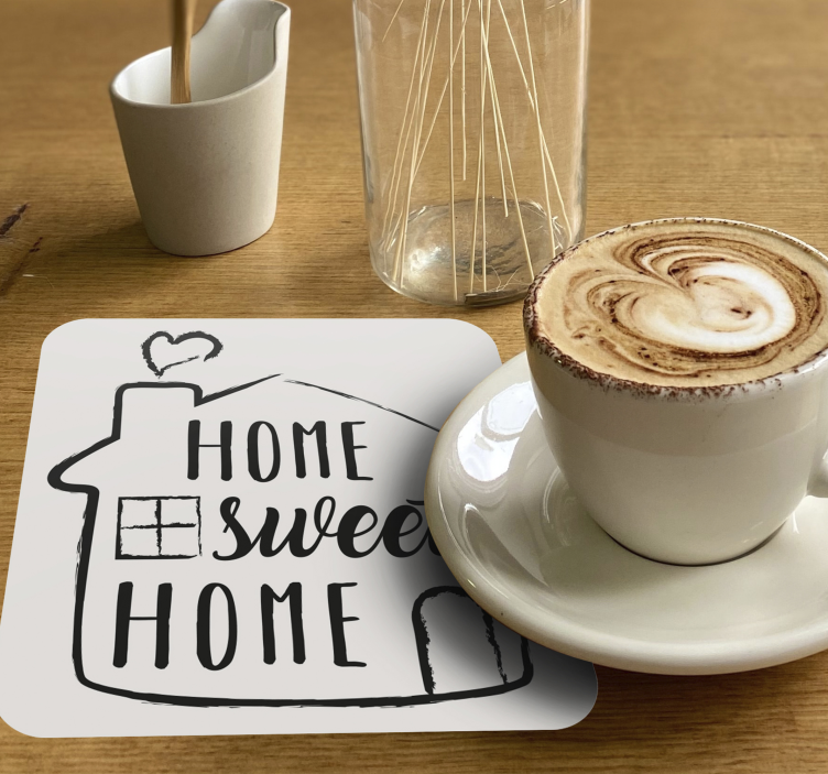Text coasters home sweet home - TenStickers