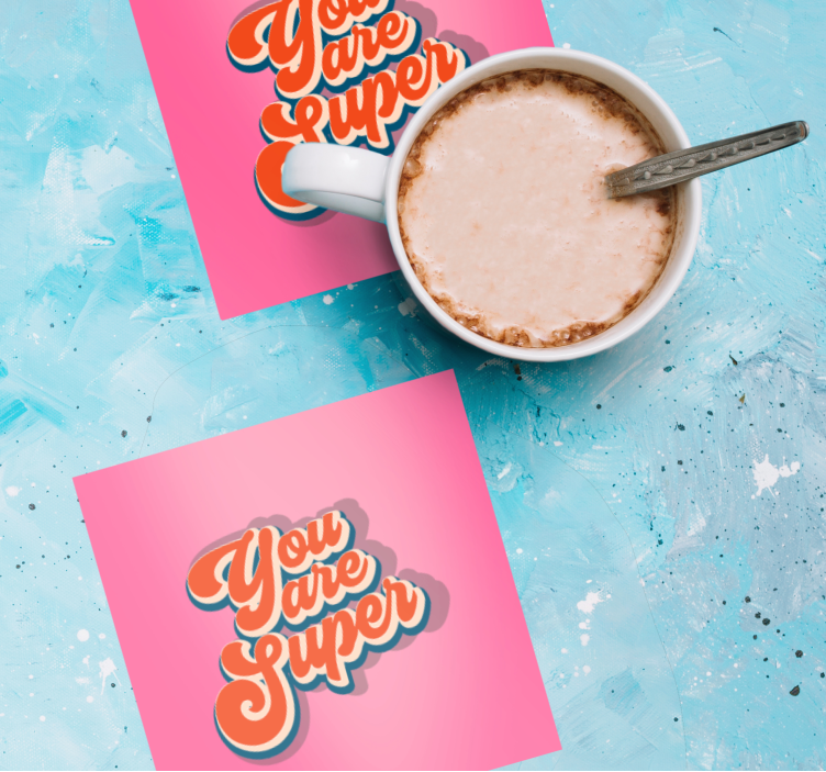 Text coasters inspirational quote design - TenStickers