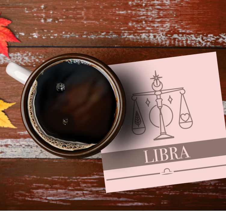 Text coasters libra zodiac scale - TenStickers