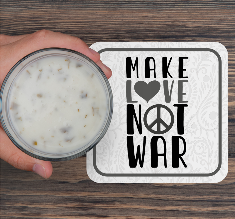 Text coasters make love peaceful message - TenStickers