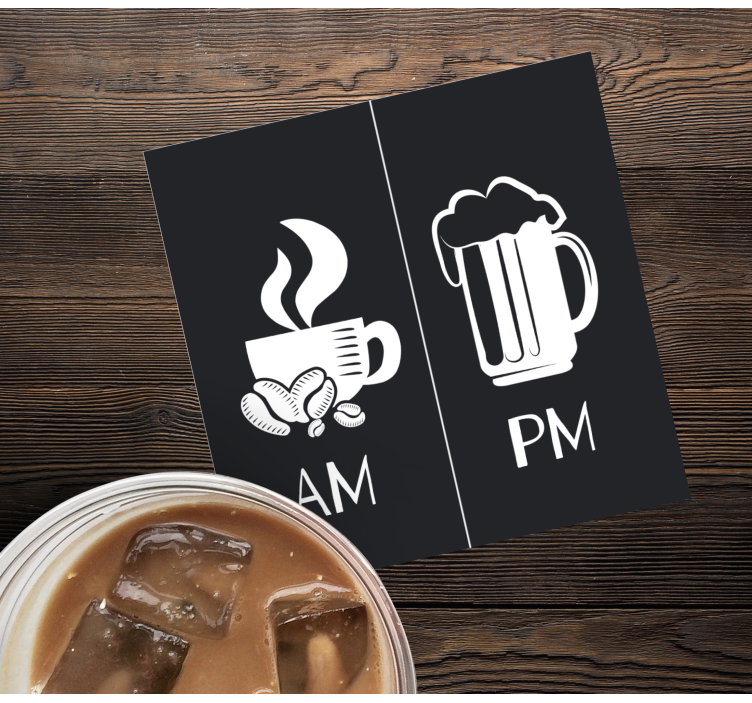 Text coasters morning coffee evening beer - TenStickers