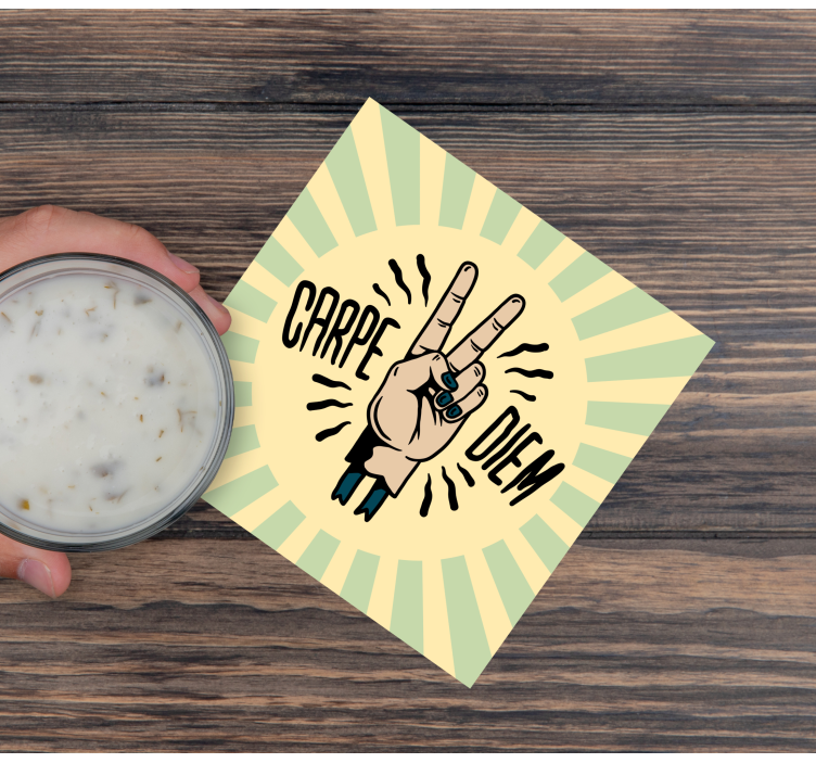 Text coasters peace hand symbol - TenStickers