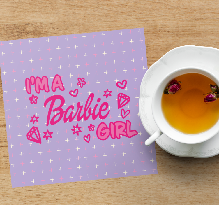 Text coasters playful pink quote - TenStickers