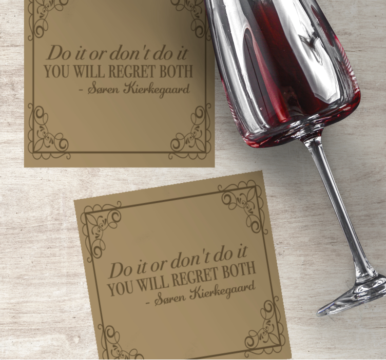 Text coasters sophisticated quote elegance - TenStickers