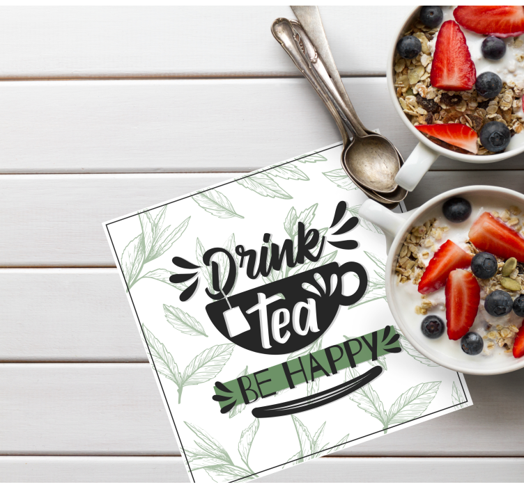 Text coasters tea cup inspiration quotes - TenStickers