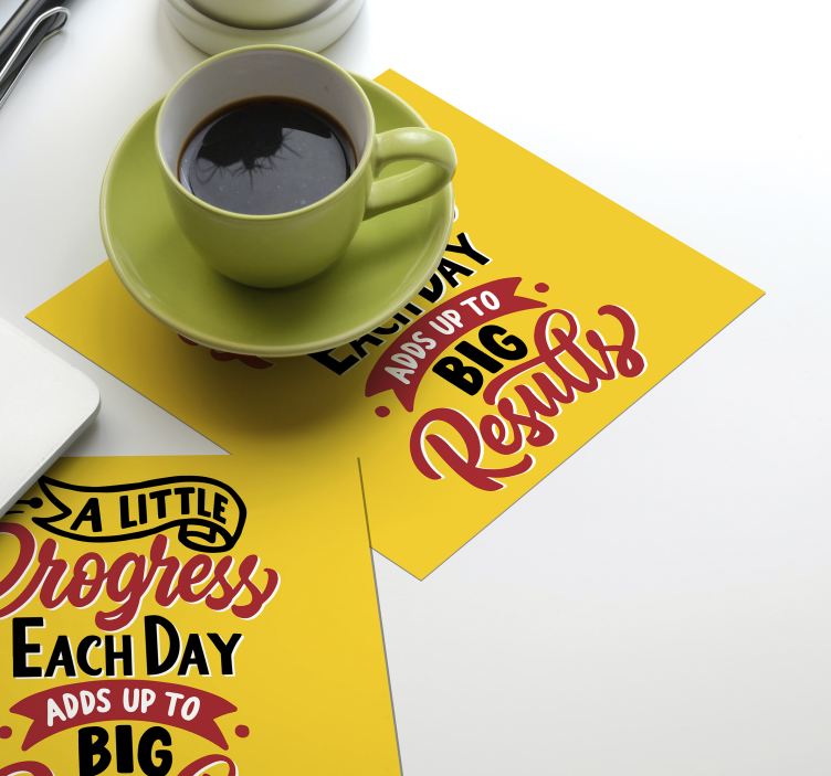 Text coasters with inspirational quote art - TenStickers