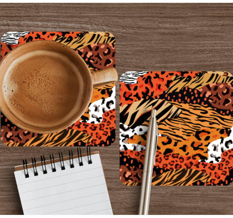 Texture coasters fierce animal designs - TenStickers