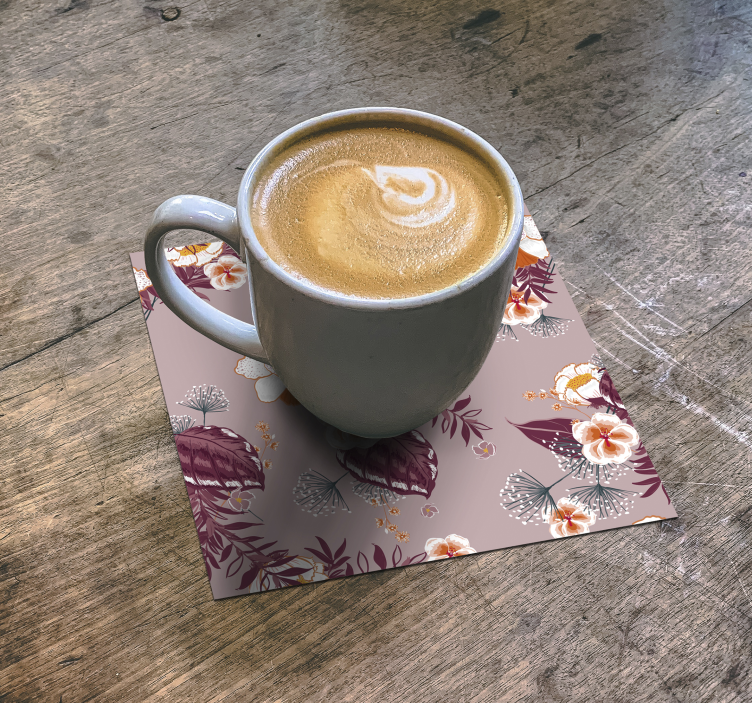 Texture coasters floral patterned surface - TenStickers