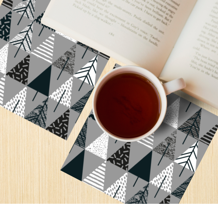Texture coasters geometric tree design - TenStickers