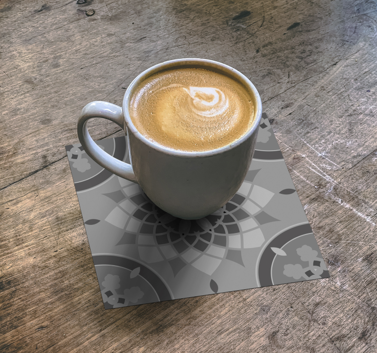Texture coasters intricate grey design - TenStickers
