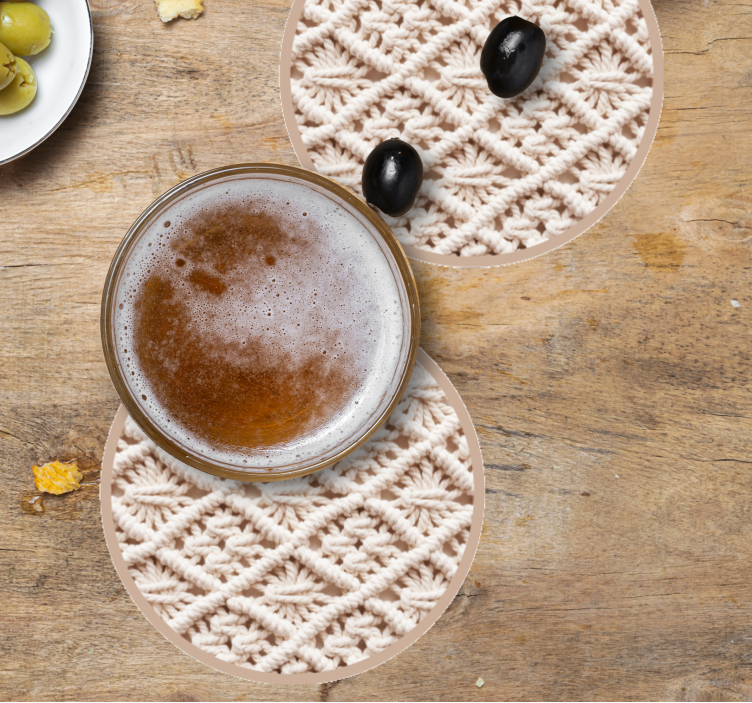 Texture coasters with intricate crochet design - TenStickers
