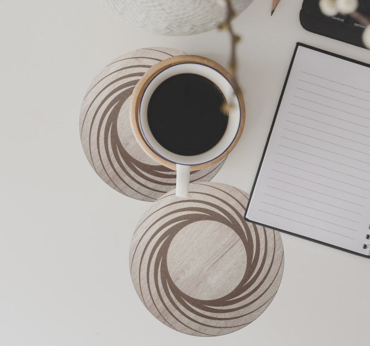 Texture coasters with natural circular designs - TenStickers