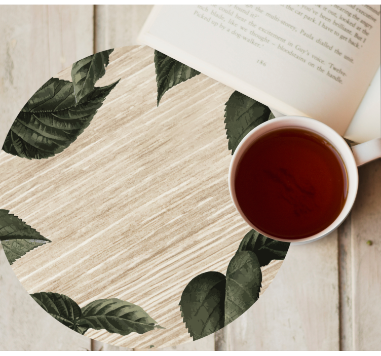 Texture coasters with nature-inspired leaf design - TenStickers