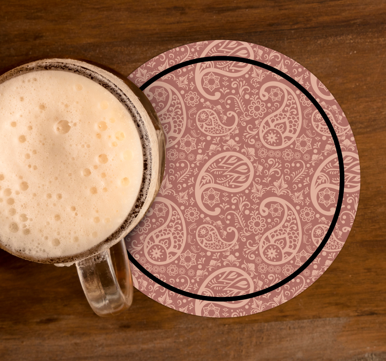Texture coasters with paisley floral design - TenStickers