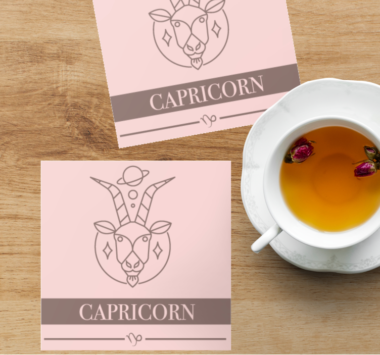 Vintage coasters capricorn zodiac goat - TenStickers