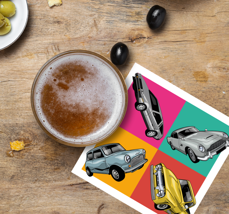 Vintage coasters classic car quartet - TenStickers