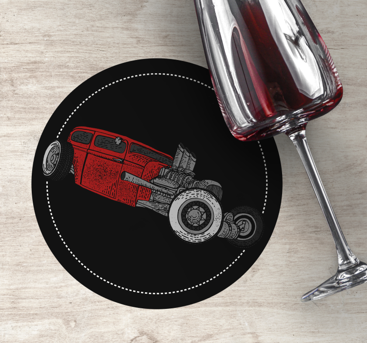 Vintage coasters classic hot rod illustration - TenStickers