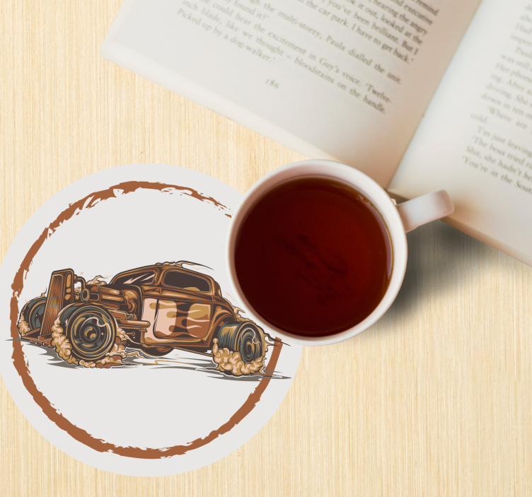 Vintage coasters classic race car artwork - TenStickers