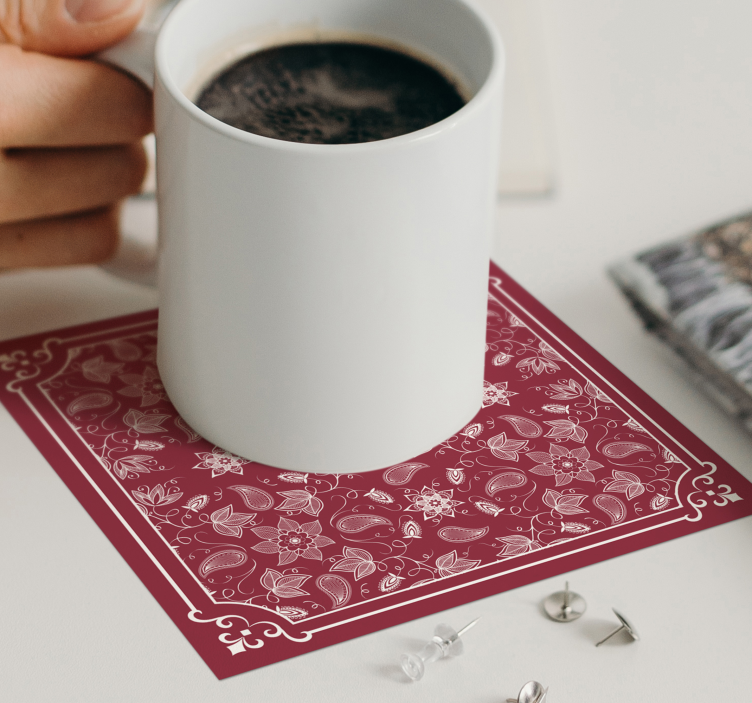Vintage coasters floral pattern design - TenStickers