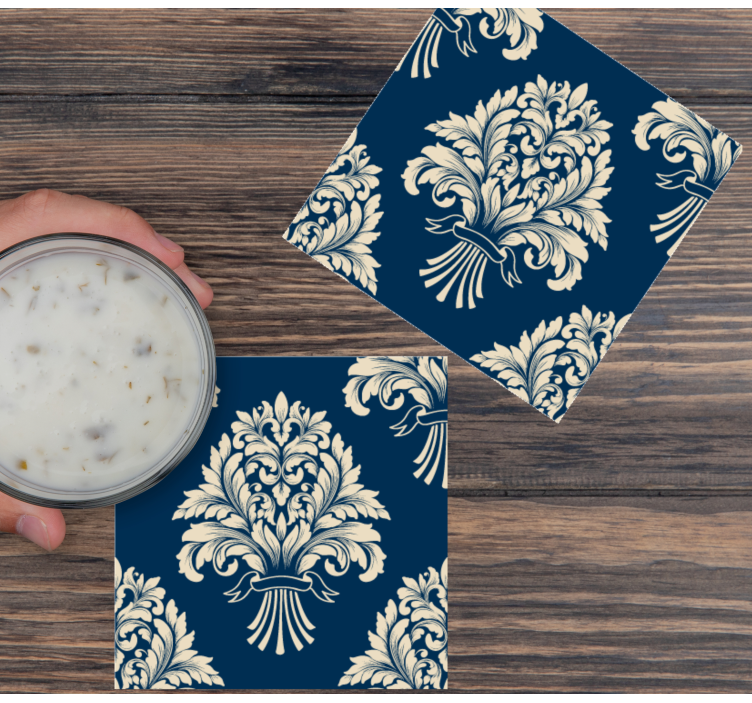 Vintage coasters intricate leaf design - TenStickers