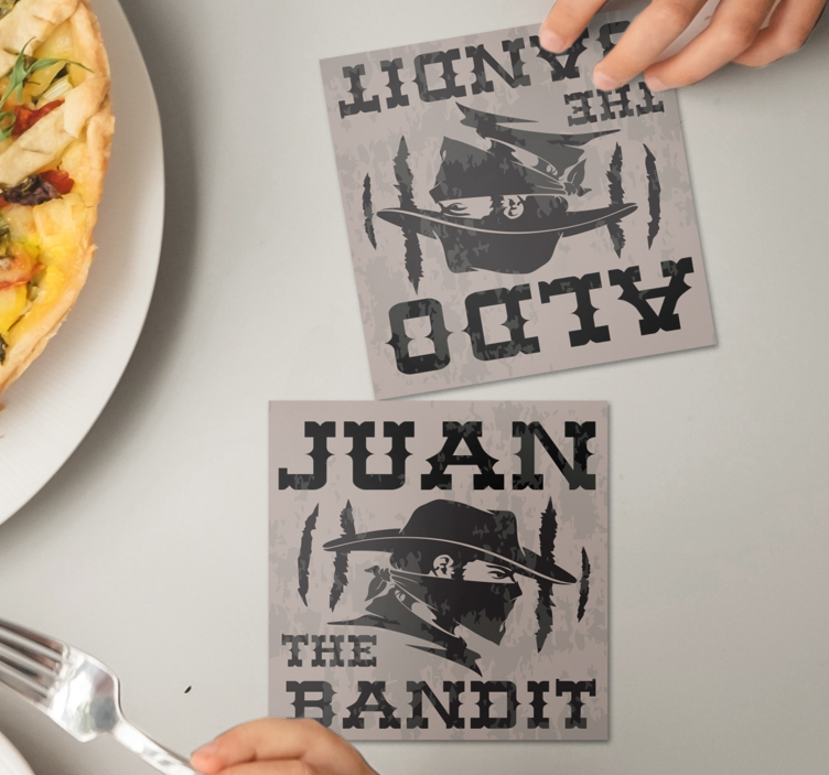 Vintage coasters juan bandit silhouette - TenStickers