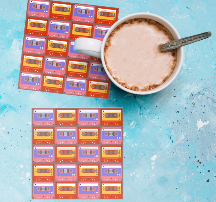 Vintage coasters retro cassette tapes - TenStickers