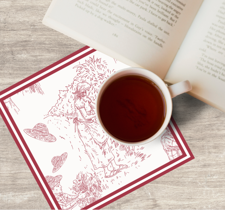 Vintage coasters rustic scene artwork - TenStickers