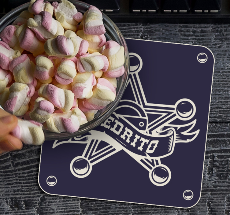 Vintage coasters sheriff star badge design - TenStickers
