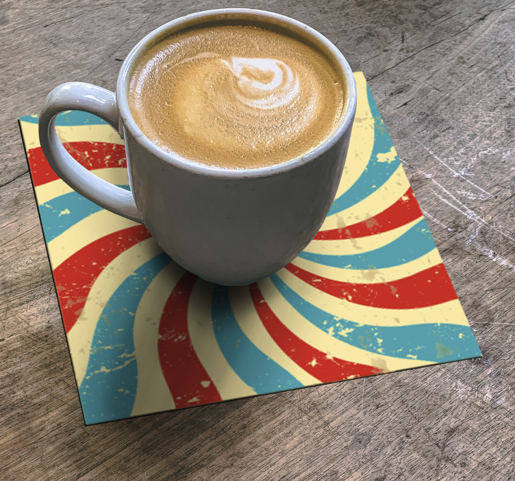 Vintage coasters swirling red blue design - TenStickers