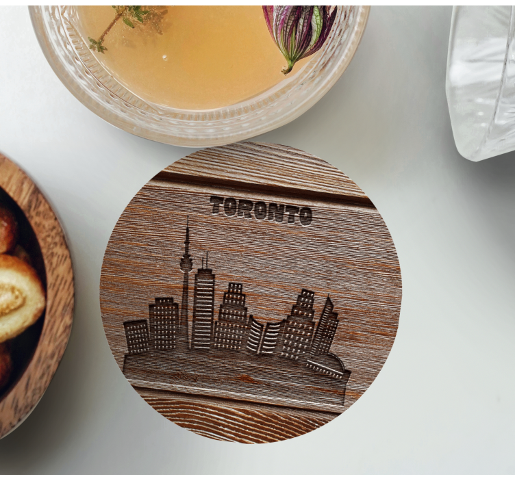 Vintage coasters toronto skyline silhouette - TenStickers